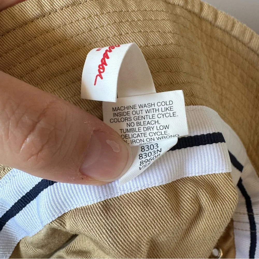 Hanna Andersson Vintage Gingham Plaid‎ Navy Red Reversible Bucket Hat Medium